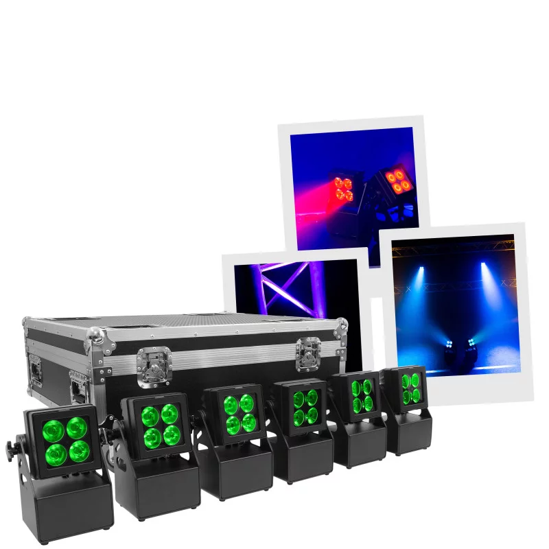 Pack de 6 Tropikolor – Projecteurs architecturaux LED sur batterie