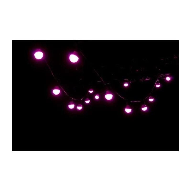 Guirlande lumineuse 10 m – 20 ampoules LED RGB + blanc chaud 6 W