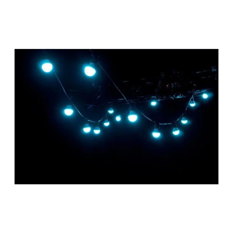 Guirlande lumineuse 10 m – 20 ampoules LED RGB + blanc chaud 6 W