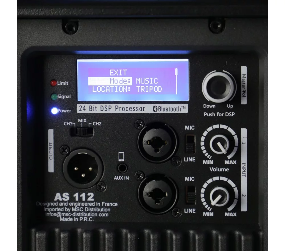 Enceinte amplifiée 500 W Bluetooth avec micro et pieds