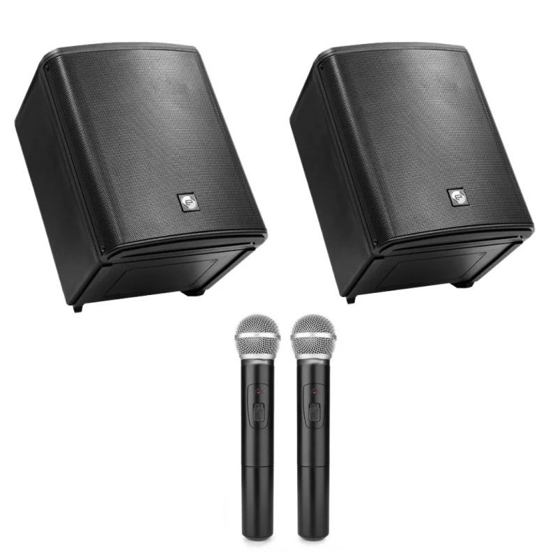 Pack cérémonie – 2 enceintes sur batterie sans fil + 2 micros sans fil
