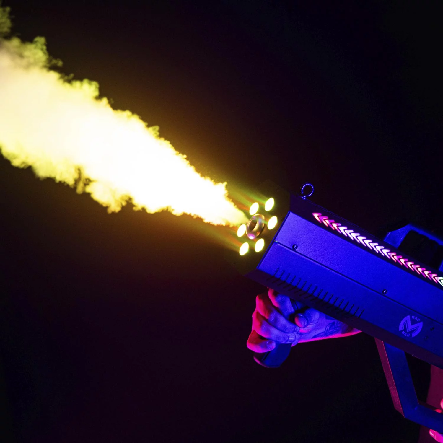 Mac Mah Fog Blaster 1500 RGB – Pack de 2 machines à fumée type gun effet CO₂